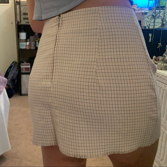 Vintage Plaid Pink Grey Trendy Y2K Cut-Off Mini Skirt XS - Picture 9 of 10